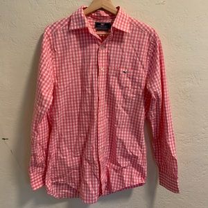 Vineyard Vines Pink Gingham Button Up Shirt Small